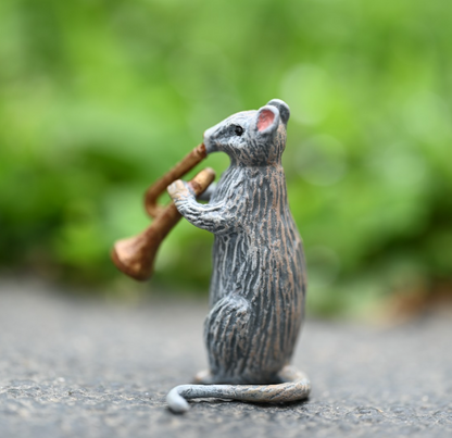Fritz Bermann Austrian Vienna Cold Painted Bronze Mouse / Rat Playing Trumpet2