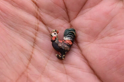 Very Tiny Antique Austrian Vienna Cold Painted Bronze Figure of Miniature Roost2