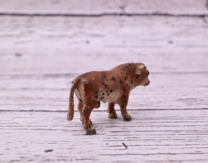 Tiny Antique Austrian Vienna Cold Painted Bronze Figure of a Brown Bull3