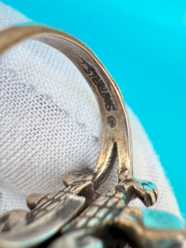 Beautiful Sterling Silver Southwest Style Ring w/ Cute Turtle Design 4