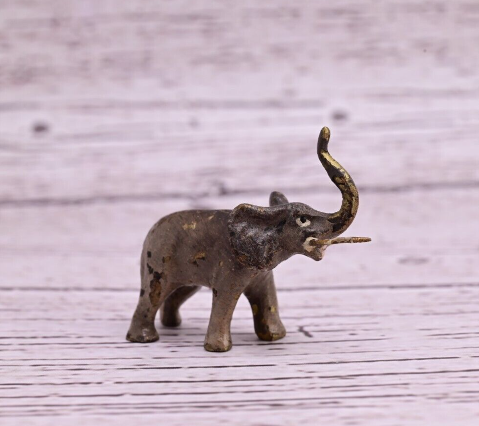 Awesome Antique Austrian Vienna Cold Painted Bronze Figure of Tiny Elephant9