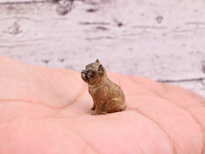Super Tiny Antique Austrian Vienna Cold Painted Bronze Figure of Detailed Pug1