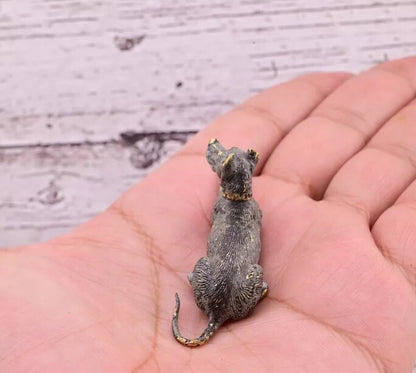 Antique Austrian Vienna Cold Painted Bronze Figure of Life-like Great Dane Dog10