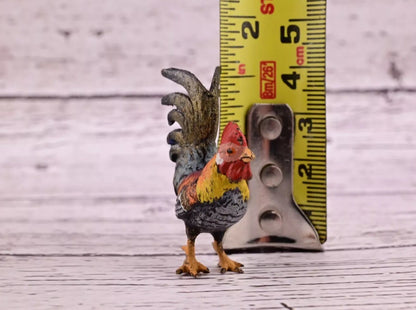 Early Antique Austrian Vienna Cold Painted Bronze Figure of Miniature Rooster10