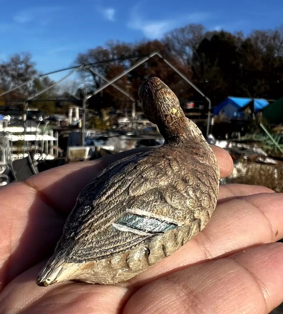 Antique Austrian Vienna Cold Painted Bronze Figure of Sitting Mallard Duck3