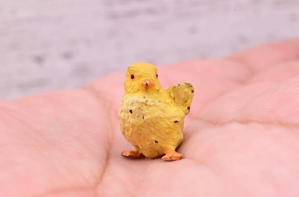 Cute Tiny Antique Austrian Vienna Cold Painted Bronze Figure of Yellow Chick5