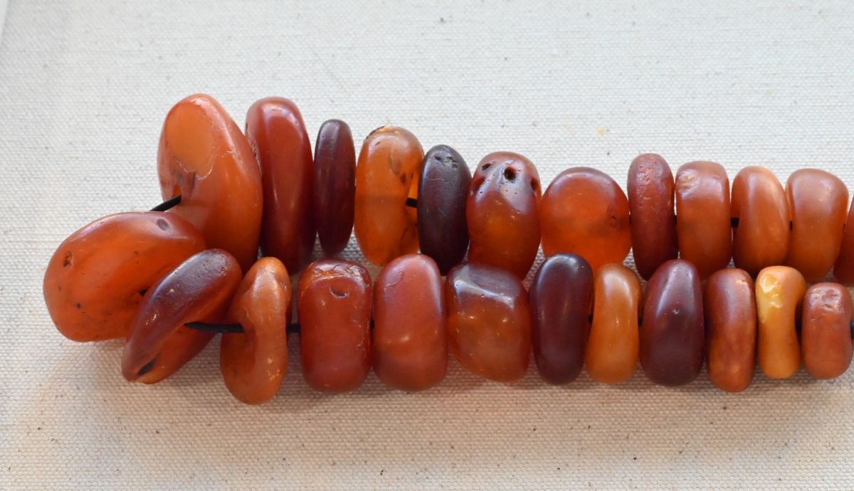 Large Antique Middle Eastern Baltic Butterscotch Amber Beaded Necklace 118 Gram14