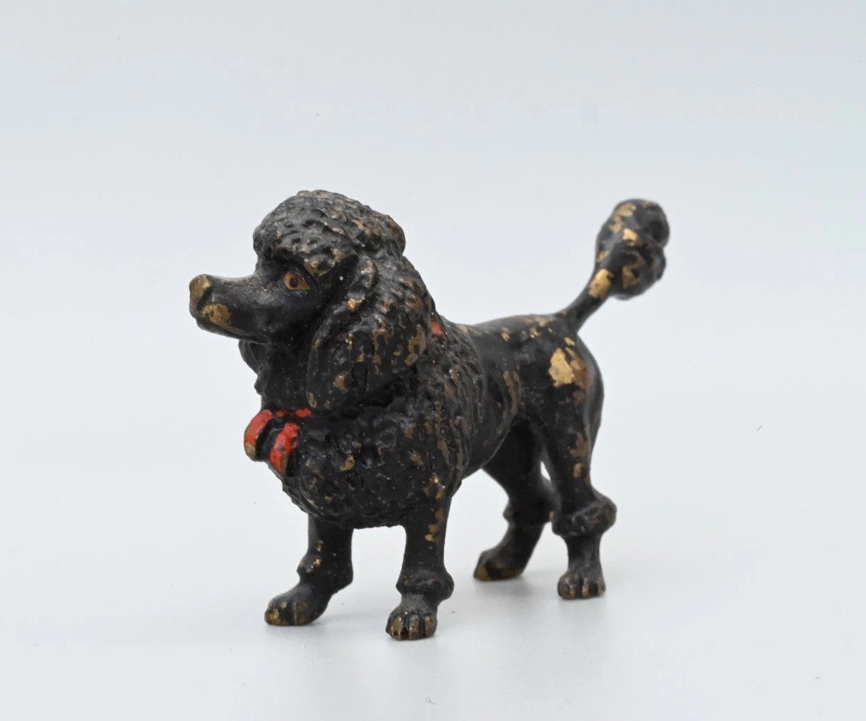 Gorgeous Antique Austrian Vienna Cold Painted Bronze Figure of Black Poodle Dog2