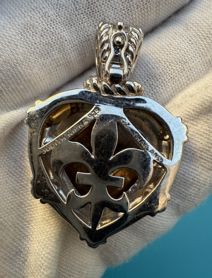 Lovely Judith Ripka Sterling Silver Faceted Smoky Quartz Heart Pendant 5