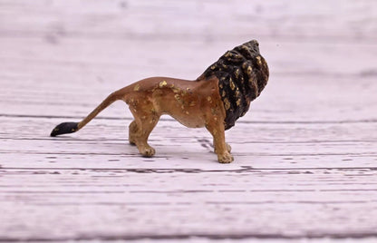 Super Tiny Antique Austrian Vienna Cold Painted Bronze Figure Standing Lion5