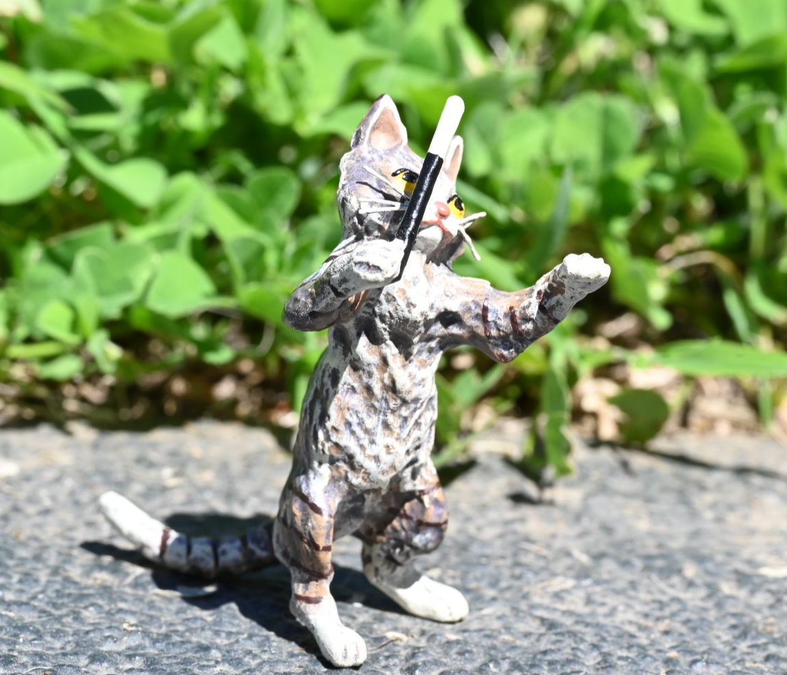 Fritz Bergmann  Austrian Vienna Cold  Painted Bronze Cat Orchestra Composer4