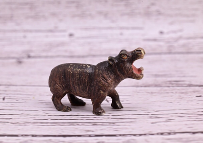 Life-Like Antique Austrian Vienna Cold Painted Bronze Figure of Hippopotamus7