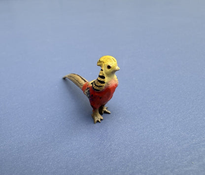 Small Antique Austrian Vienna Cold Painted Bronze Figure of Golden Pheasant2