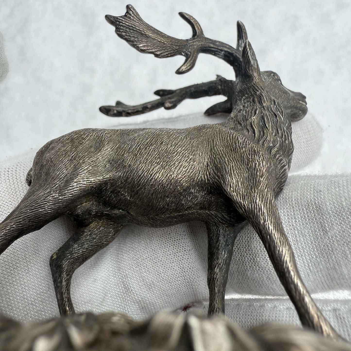 Fantastic Antique Life-Like Solid Sterling Silver Figure of Buck / Male Deer9