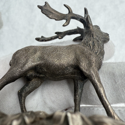 Fantastic Antique Life-Like Solid Sterling Silver Figure of Buck / Male Deer9