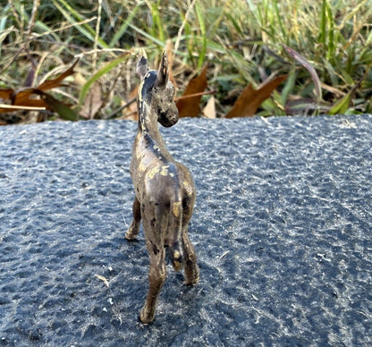 Cute Antique Austrian Vienna Cold Painted Bronze Figure of Young Donkey Foal4