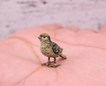 Lovely Antique Austrian Vienna Cold Painted Bronze Figure of Small Green Bird6