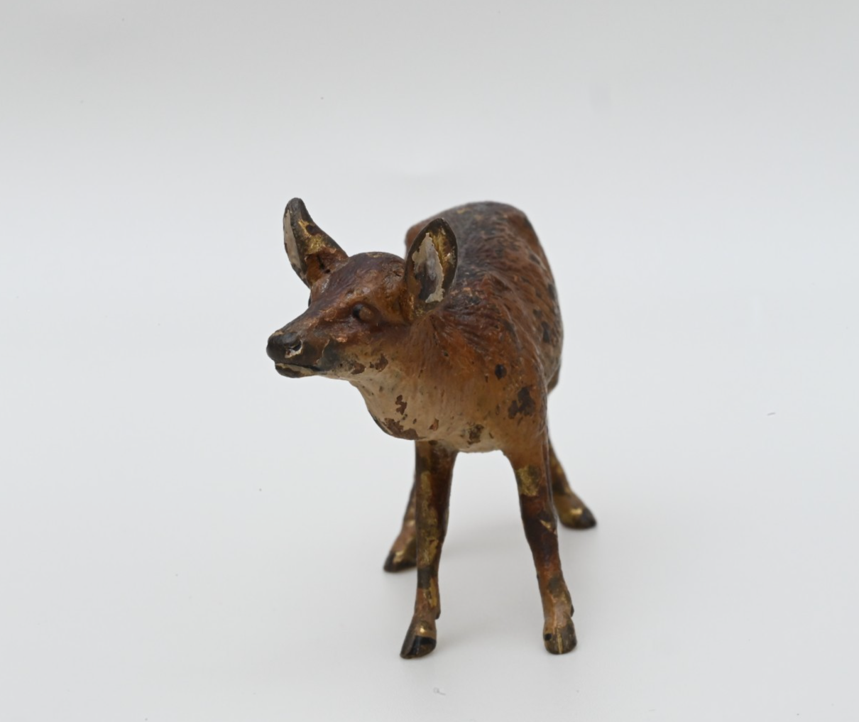 Life-Like Antique Austrian Vienna Cold Painted Bronze Figure of Brown Deer5