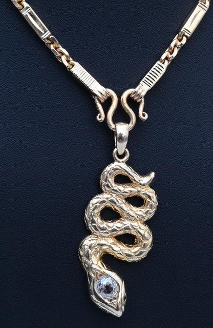 Genuine Antique Victorian 18K Yellow Gold Snake Amulet Necklace GIA Certified7