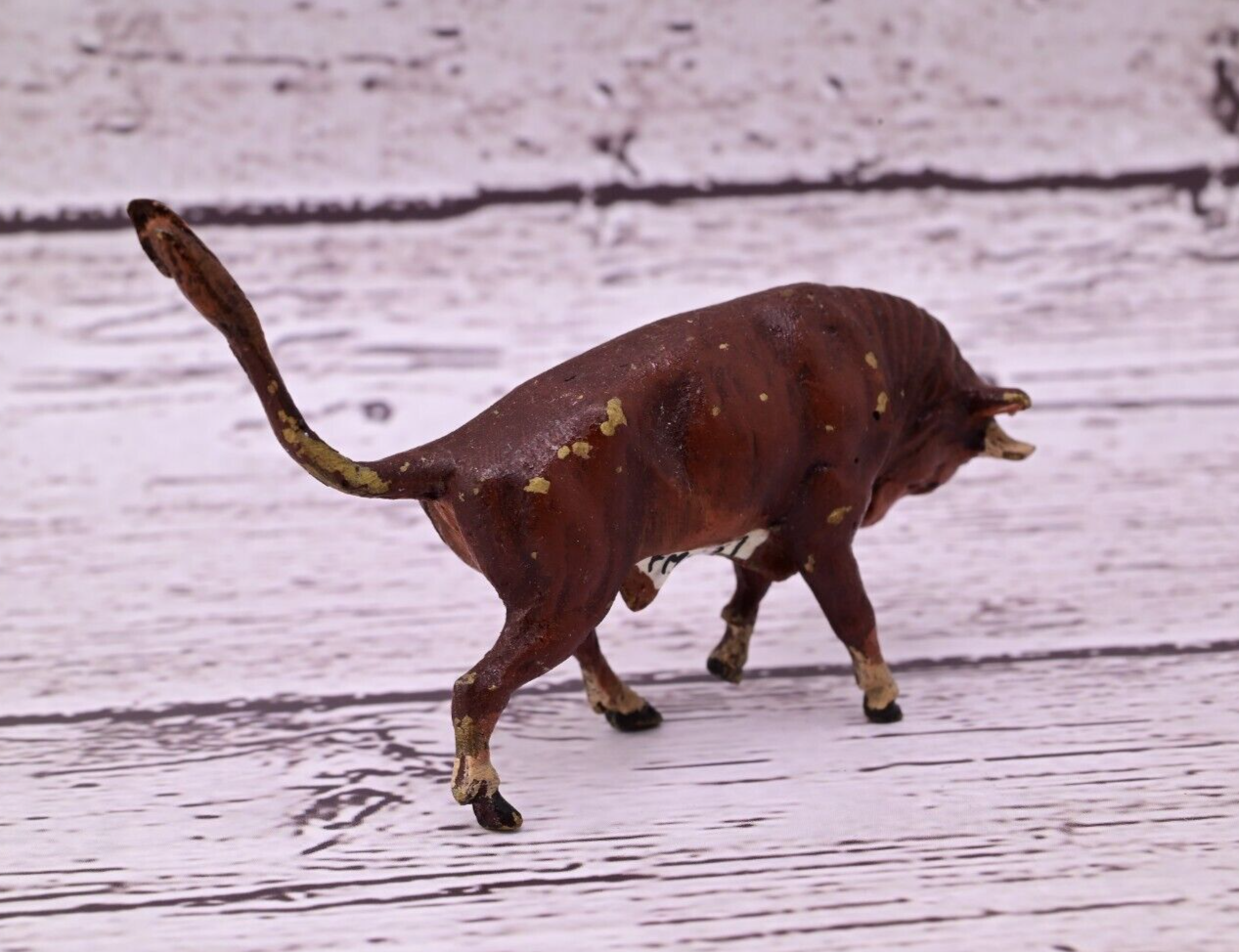 Beautiful Antique Austrian Vienna Cold Painted Bronze Figure of Fierce Bull5