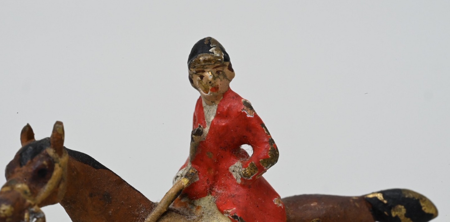 Miniature Antique Austrian Vienna Cold Painted Bronze Fox Hunt Figural Group7