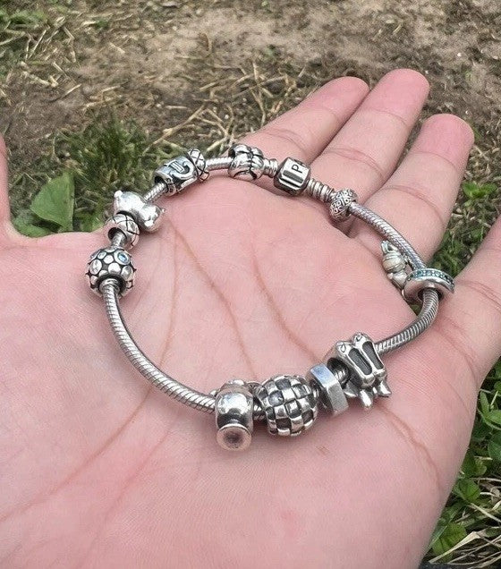Gorgeous Vintage PANDORA Sterling Silver Charm Bracelet2