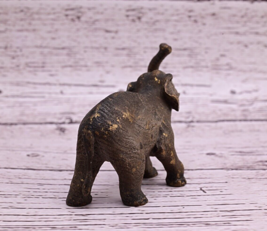 Early Antique Austrian Vienna Cold Painted Bronze Figure of Young Elephant5
