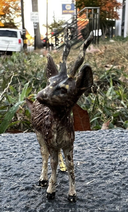 Antique Austrian Vienna Cold Painted Bronze Figure of Antelope / Stag7