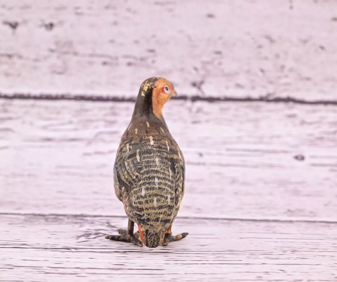 Rare Antique Austrian Vienna Cold Painted Bronze Figure of Partridge Game Bird2