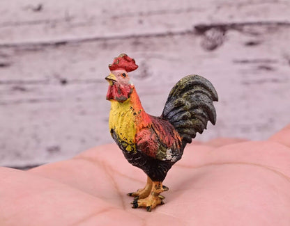 Stunning Antique Austrian Vienna Cold Painted Bronze of Little Rooster1
