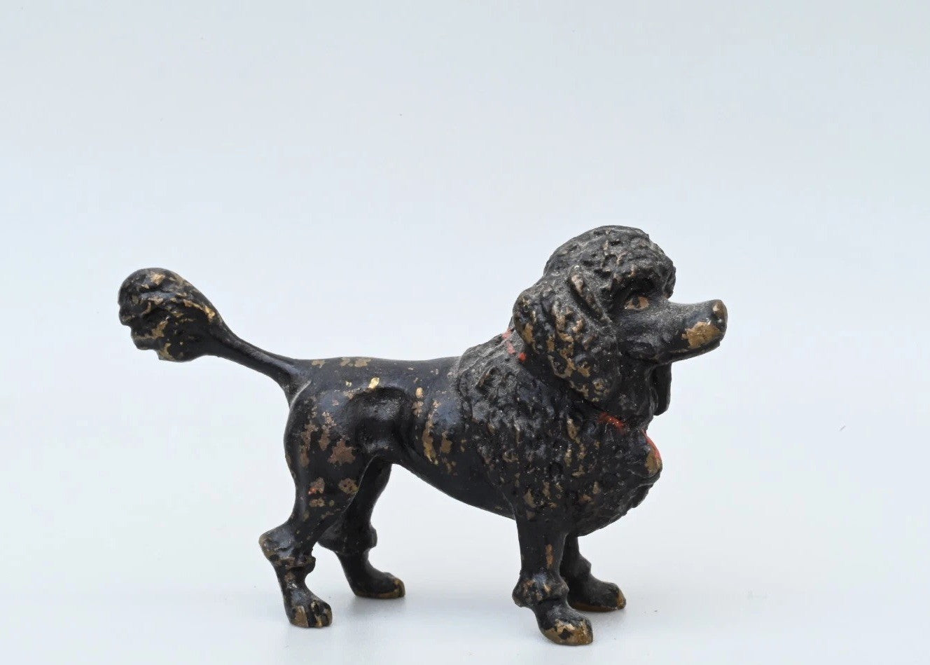 Gorgeous Antique Austrian Vienna Cold Painted Bronze Figure of Black Poodle Dog3
