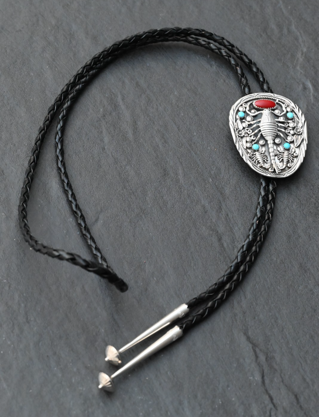 Southwestern Sterling Silver Bolo Tie Scorpion Motif by Kenny Ray McNeilly Jr1