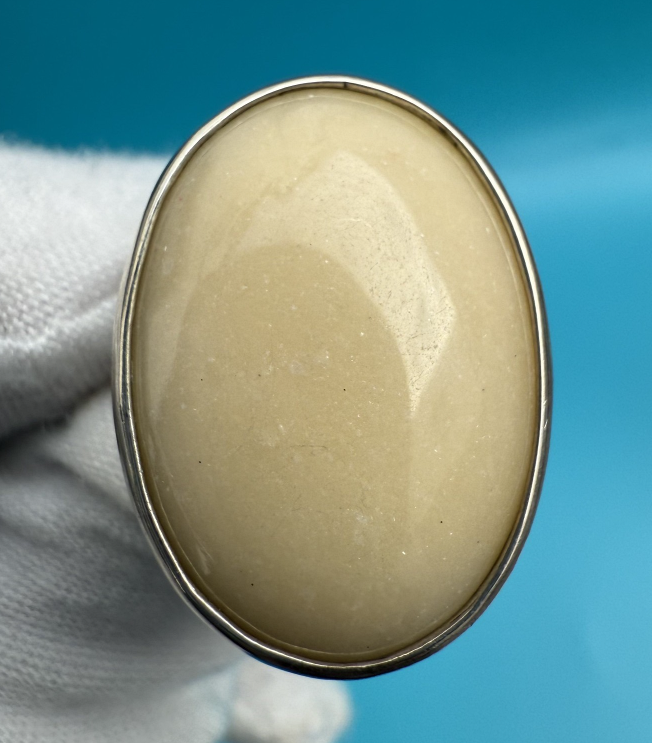 Vintage & Beautiful Carolyn Pollack Yellow Jasper & Sterling Silver Ring0