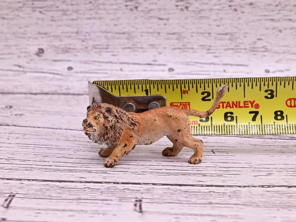 Cute Tiny Antique Austrian Vienna Cold Painted Bronze Figure of Ferocious Lion13
