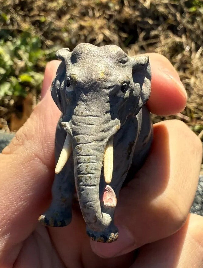 Antique Austrian Vienna Cold Painted Bronze Figure of Miniature Elephant4