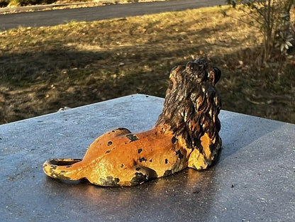Antique Austrian Vienna Cold Painted Bronze Figure of Resting Lion6