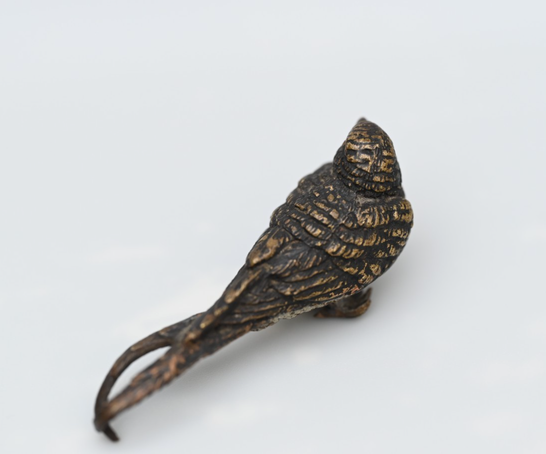 Antique 1900s Austrian Vienna Cold Painted Bronze Figure of Barn Swallow Bird2