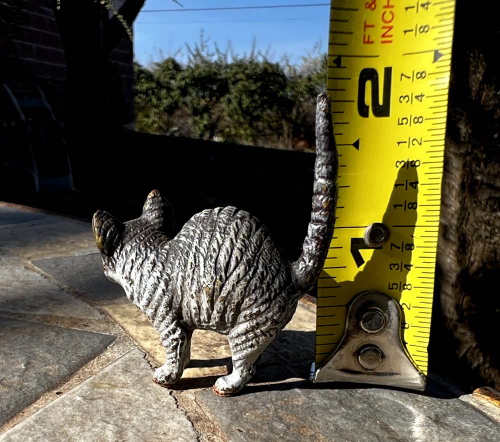 Small Antique Austrian Vienna Cold Painted Bronze Figure of Tom Cat11