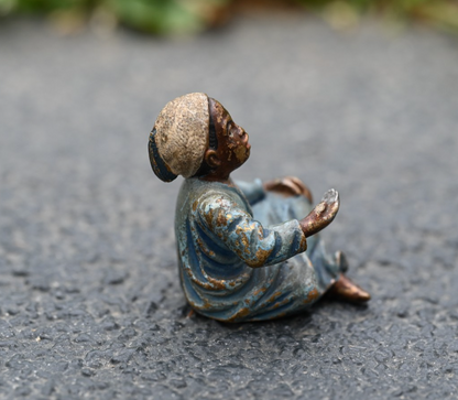 Detailed Antique Austrian Vienna Cold Painted Bronze Figure of Young Arab Child2