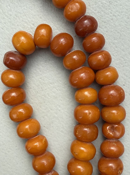 Rare Shape Antique Marbled Natural Baltic Butterscotch Amber Beaded Necklace6