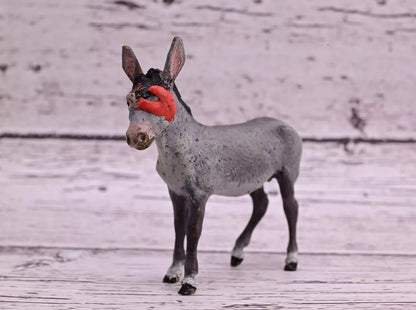 Antique Austrian Vienna Cold Painted Bronze Figure of Donkey with Red Eyepatch2