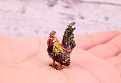 Super Nice Antique Austrian Vienna Cold Painted Bronze Figure of Rooster9