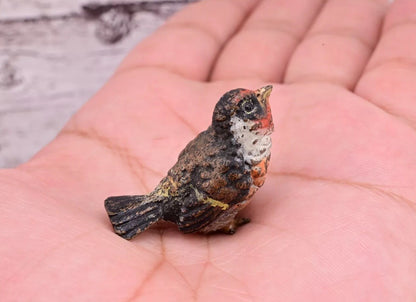 Amazing Antique Austrian Vienna Cold Painted Bronze Figure of Goldfinch6