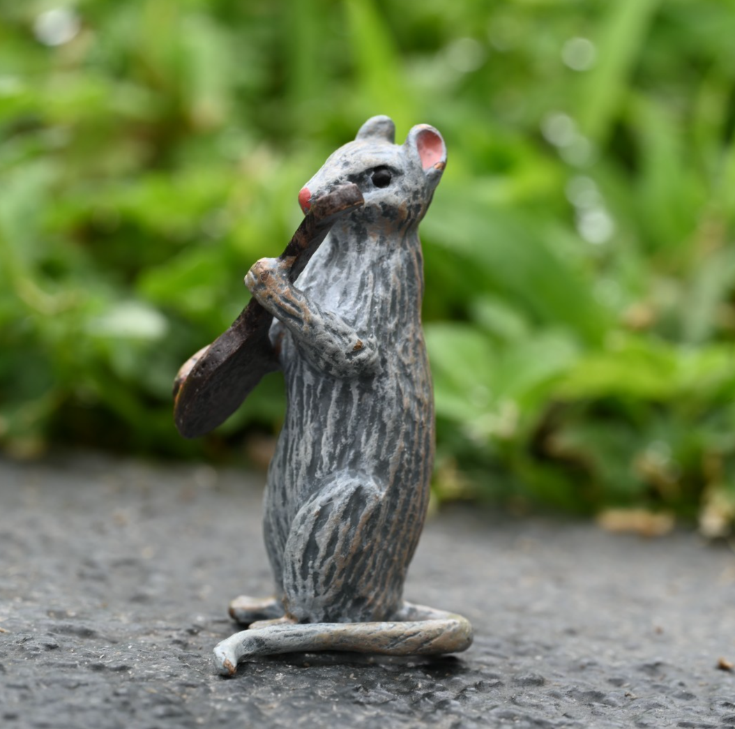 Fritz Bermann Austrian Vienna Cold Painted Bronze Mouse / Rat Playing a Mandolin1