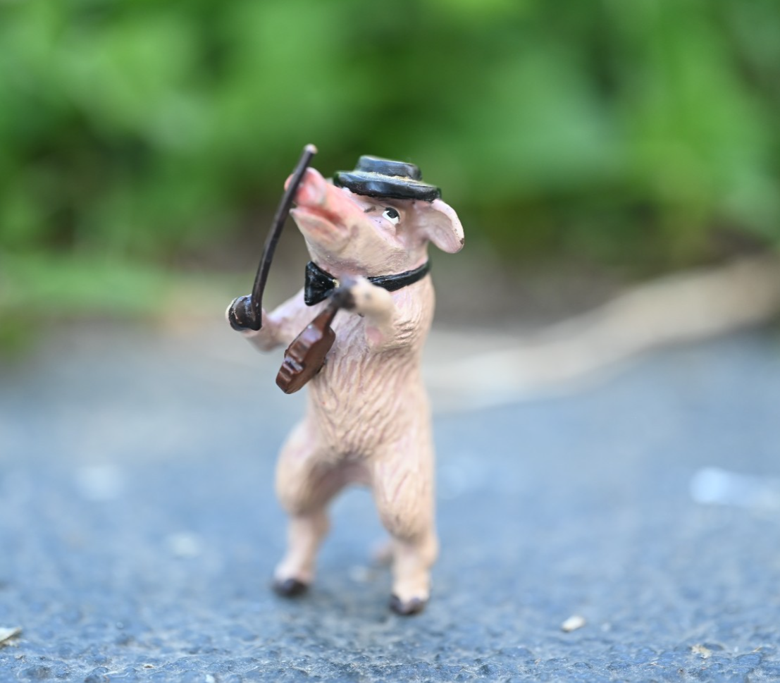 Fritz Bergmann Austrian Vienna Cold Painted Bronze Musical Pig Playing Violin1