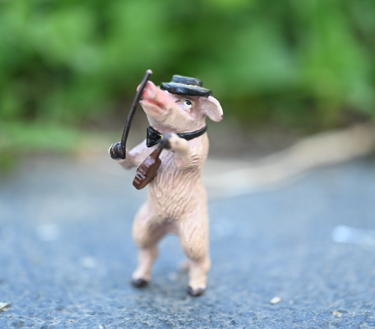 Fritz Bergmann Austrian Vienna Cold Painted Bronze Musical Pig Playing Violin1