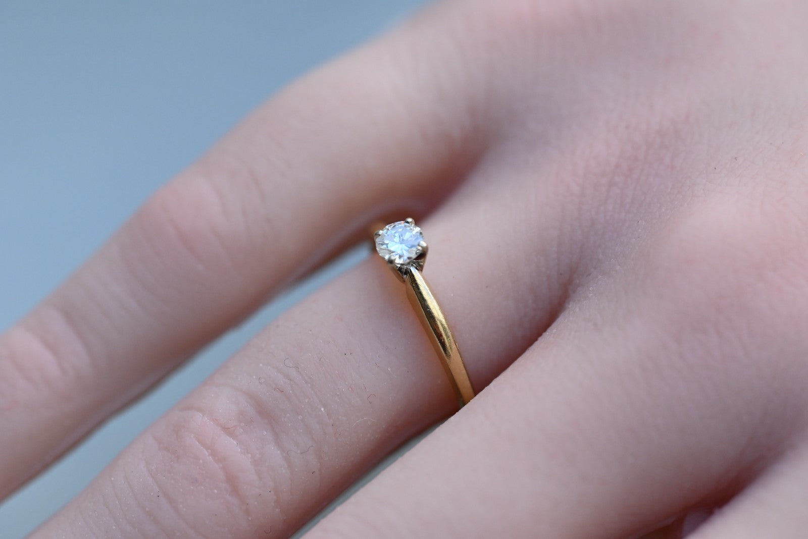 Gorgeous 14K Yellow Gold .25 ct Diamond Solitaire Ring5