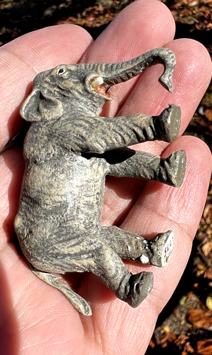 Antique Austrian Vienna Cold Painted Bronze Figure of Elephant5