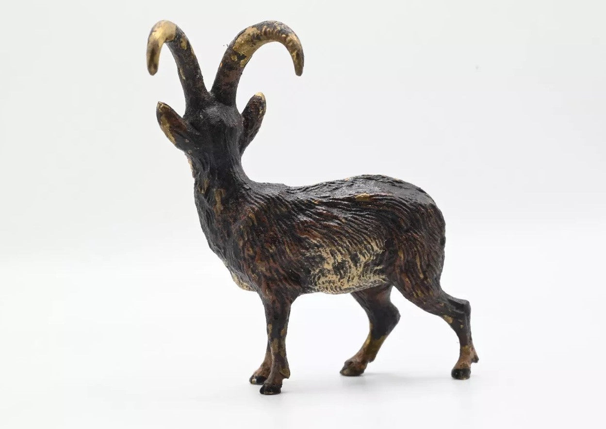 Awesome Antique Austrian Vienna Cold Painted Bronze of Mountain Goat2