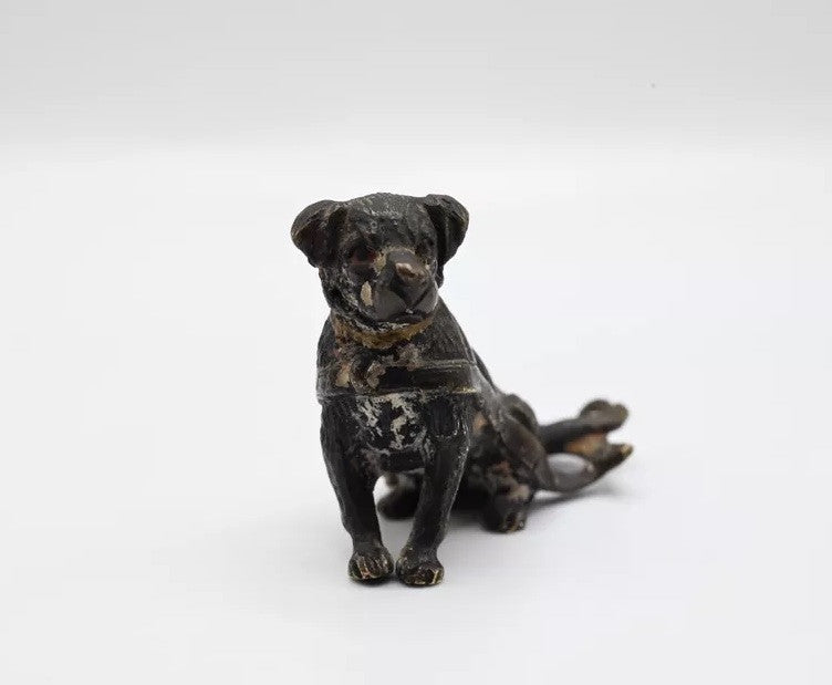 Rare Antique Austrian Vienna Cold Painted Bronze Rottweiler Wt Dog Cart Harness6